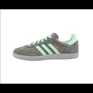 Adidas Samba Gray and Mint Suede Sneakers Size 8